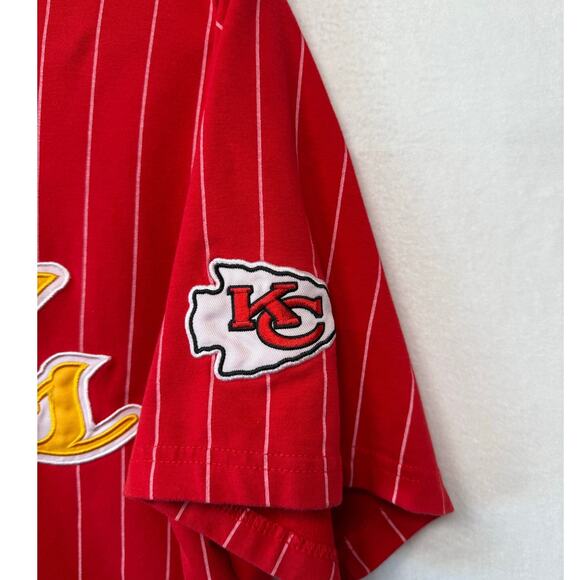 NFL Kansas City Chiefs Embroidered Pinstripe Jersey, Size Large - Picture 4 of 7